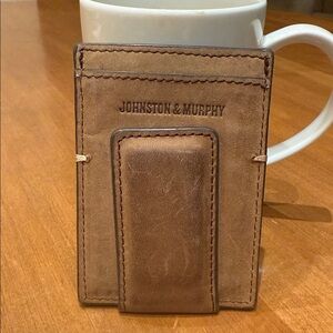 Johnston & Murphy Tan Leather Money Clip